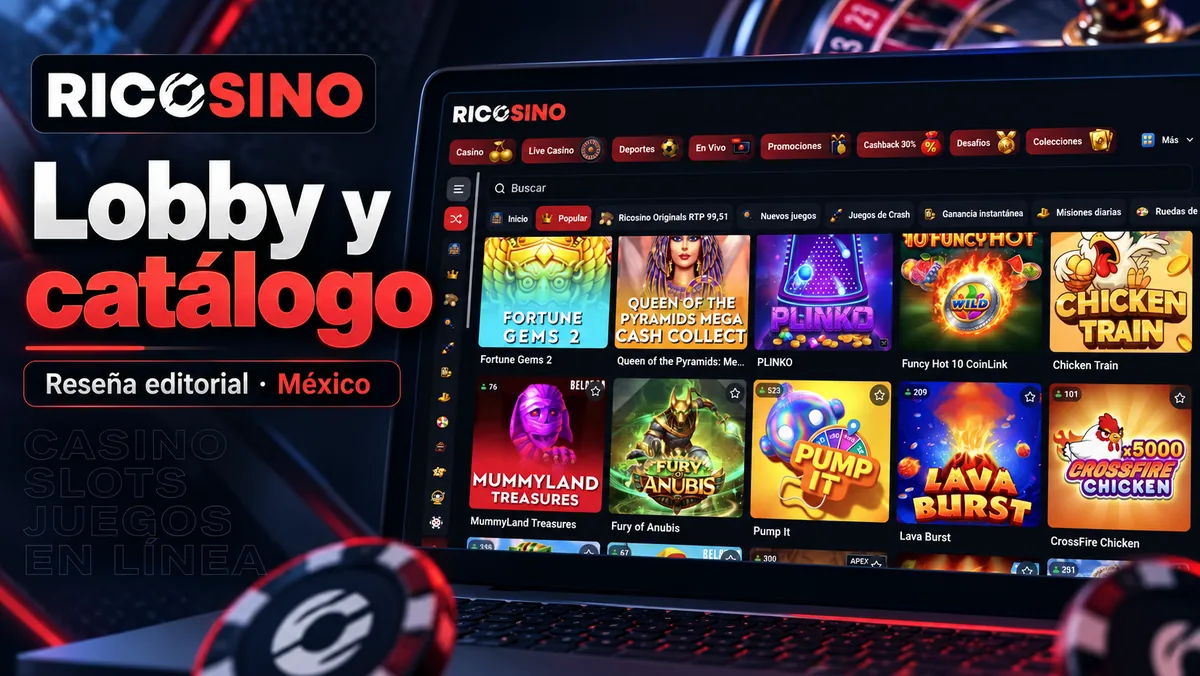 Portada editorial Lobby y catálogo, con fichas de juegos dentro del marco de una pantalla oscura